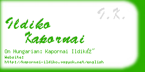 ildiko kapornai business card